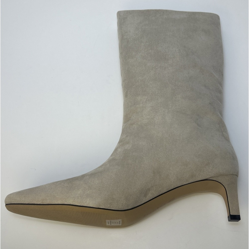 The Drop Taupe Suede Kitten Heel Pointed Toe Boots Women's Size 13